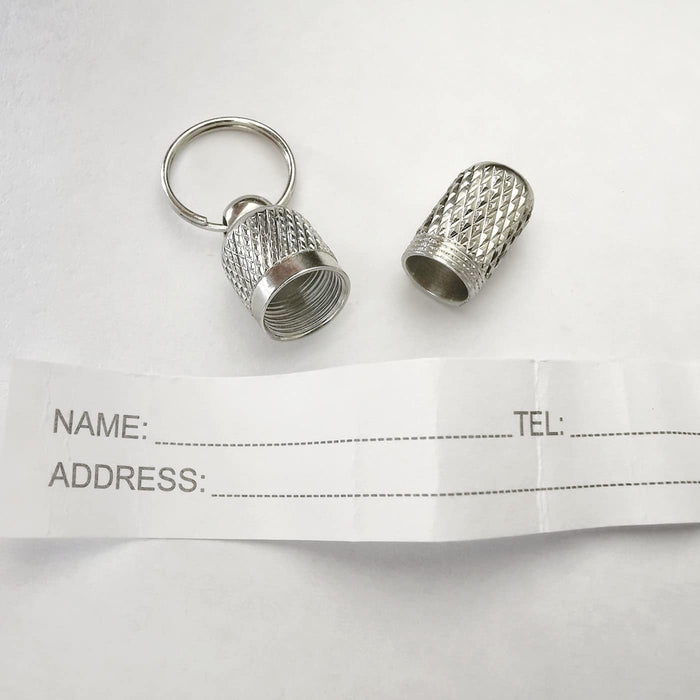 Petsary ID Capsule Tag with a Folded Information Paper