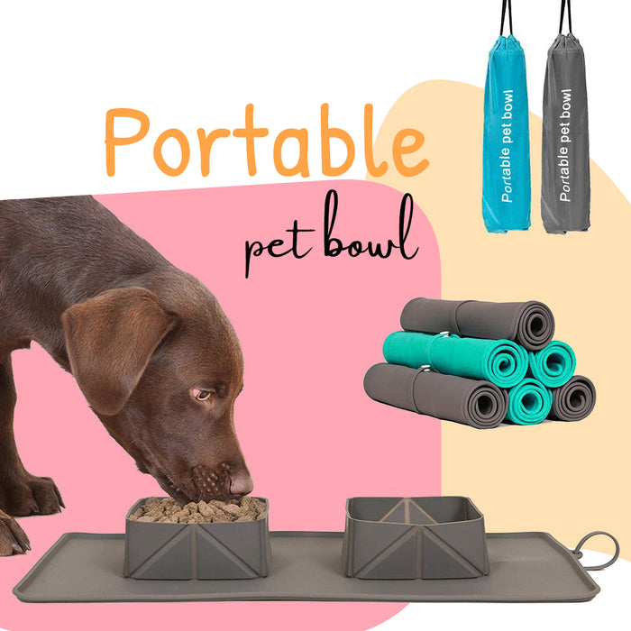 On-the-Go Paws: Portable Foldable Pet Bowl with a Carry bag