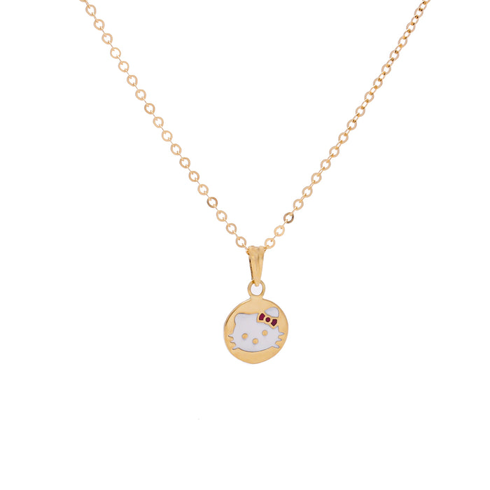 Hello kitty 18 gold necklace