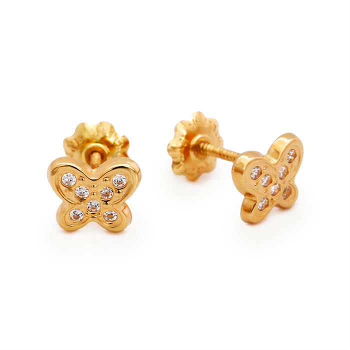 Butterfly 18k gold earrings