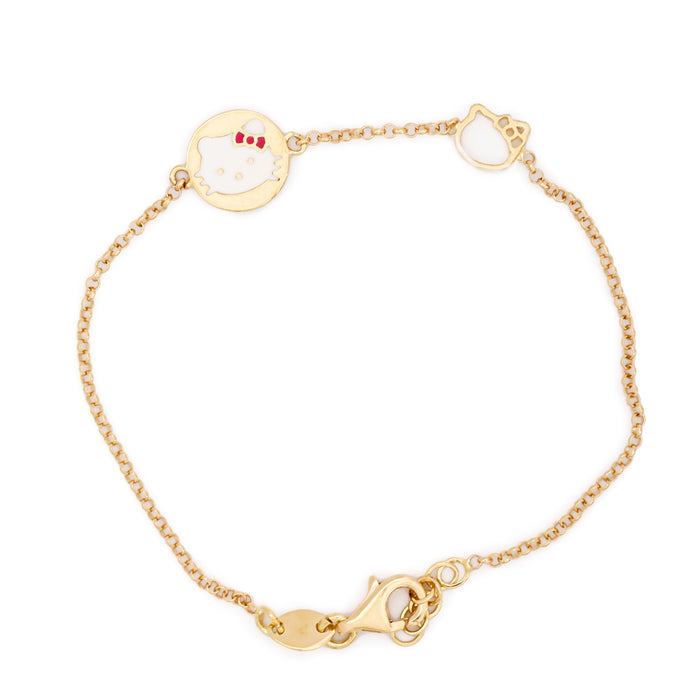 Little kitty gold chain bracelet