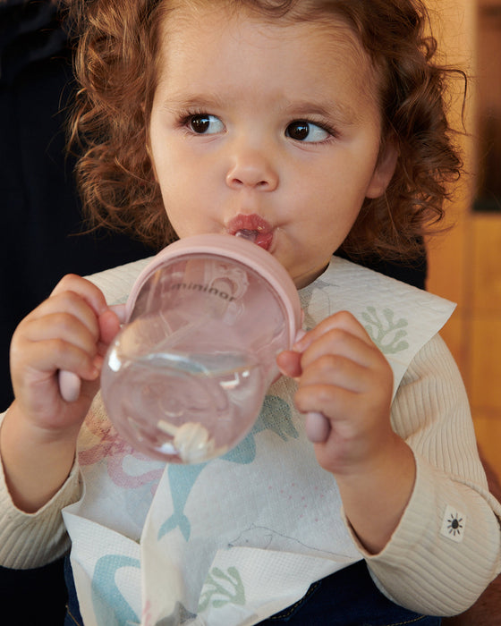 Mininor - Straw Bottle Tritan 220ml Rose