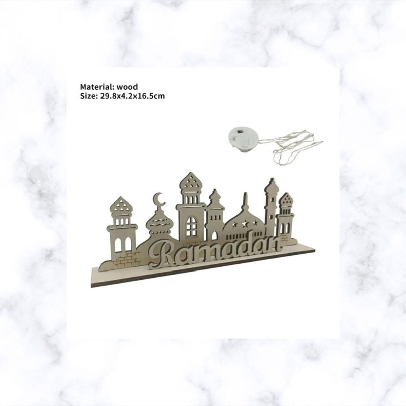 Ramadan and Eid Wooden Decor with LED lights | Wooden Mosque | Islamic Décor