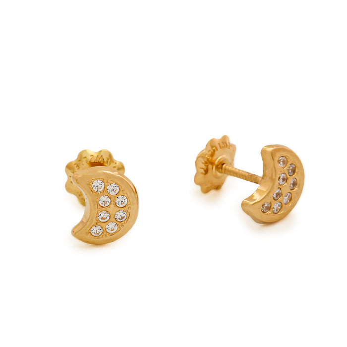 sparkling Gold crescent Earrings