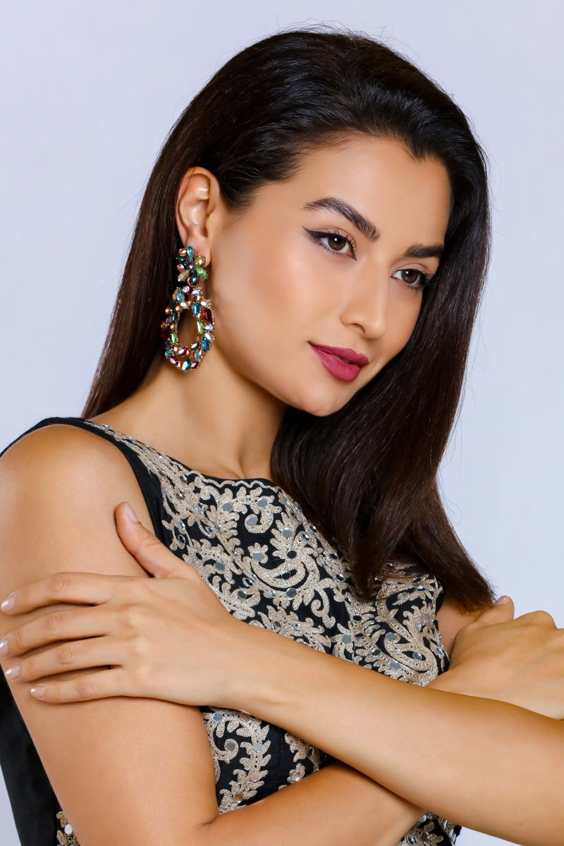 Rhinestone multicolor earrings