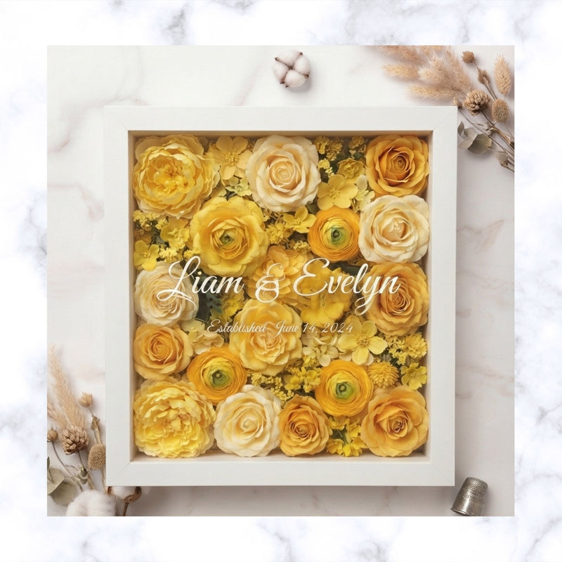 Personalized Floral Shadow Box Frame