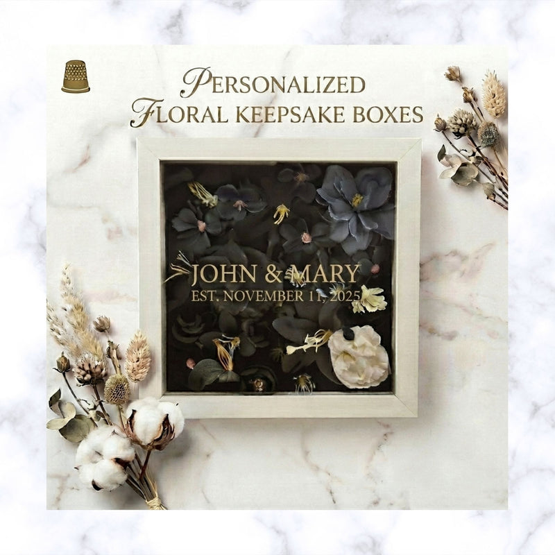 Personalized Floral Shadow Box Frame
