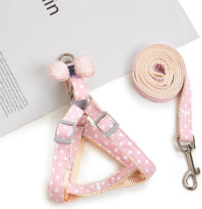 Polka Dot Realness Harness and Leash Set! (Green & Pink)