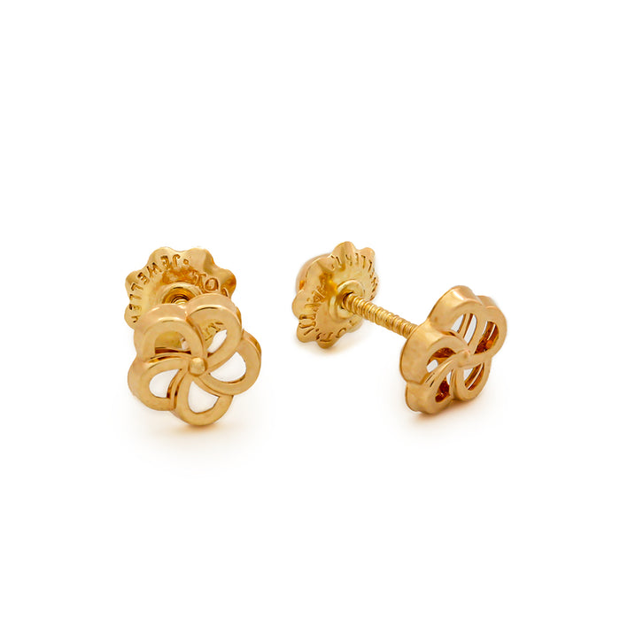 Plumeria flower gold  earrings