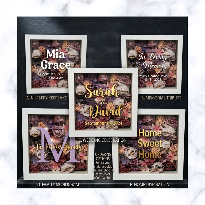 Personalized Floral Shadow Box Frame