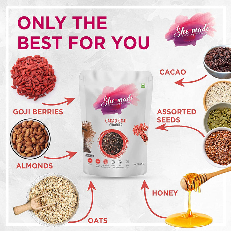 She Made Cacao Goji Granola 250g
