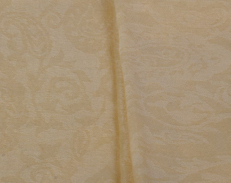 Almond White-Floral Pure Pashmina Stole - Unisex
