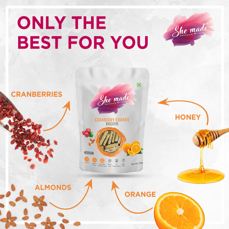 She Made Cranberry Orange Biscotti 150g