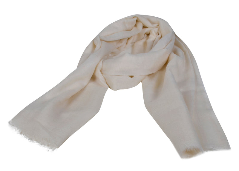 Cream Pure Pashmina Stole - Unisex