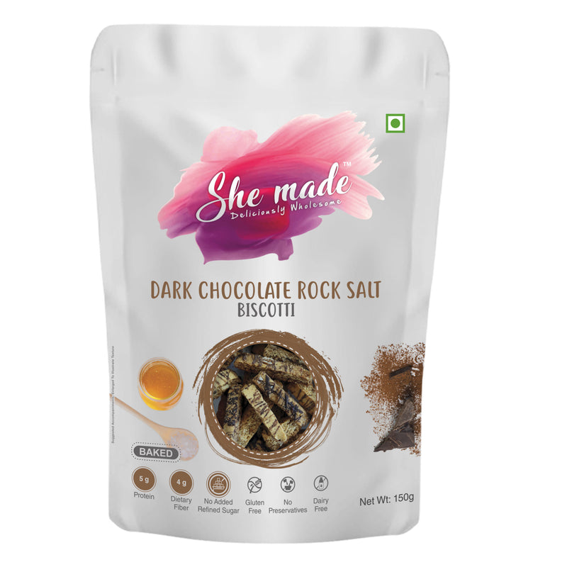 She Made Dark Chocolate & Rock Salt Biscotti 150g