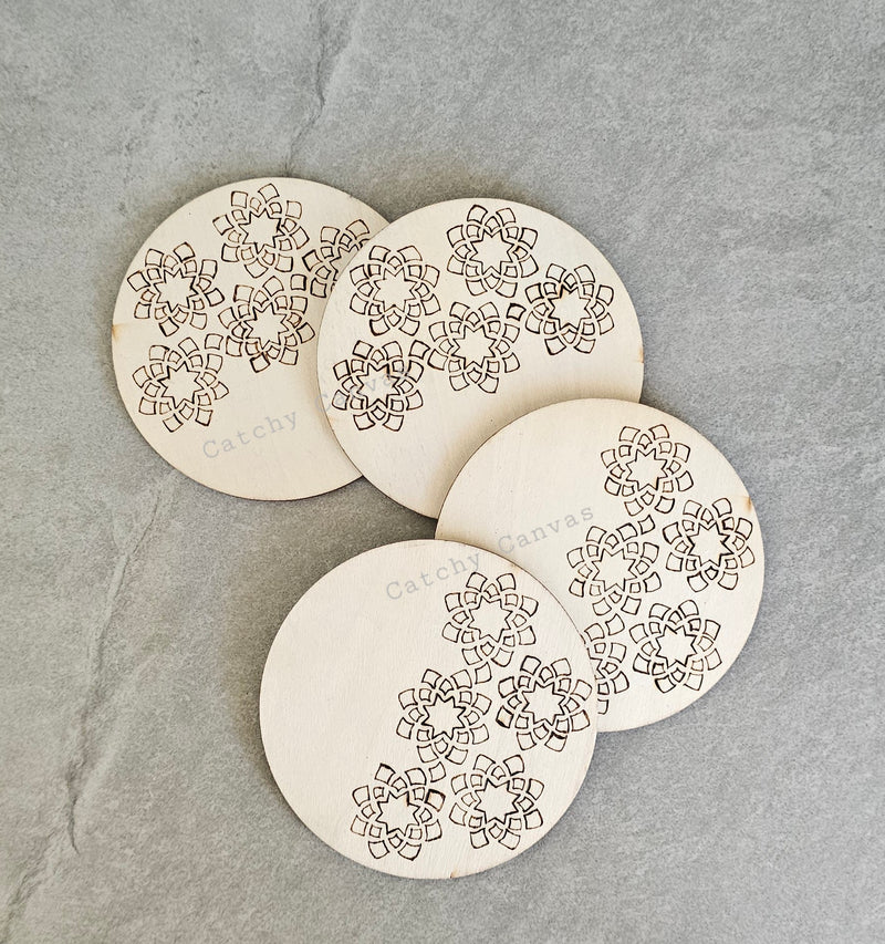 Ember Blossom Wood Coaster
