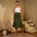Olive Linen Midi Skirt