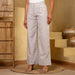 Stone Grey Linen Wide-leg Trousers