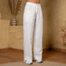 White Linen Wide-Leg Trousers