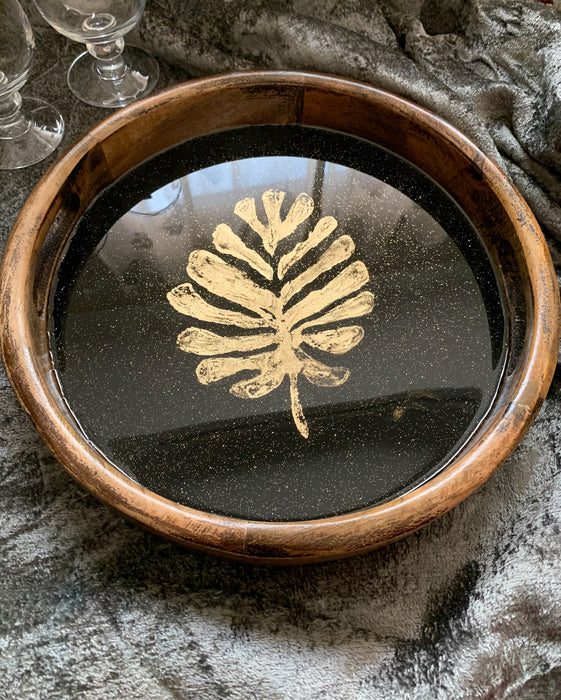 Gold Leaf Antique Tray