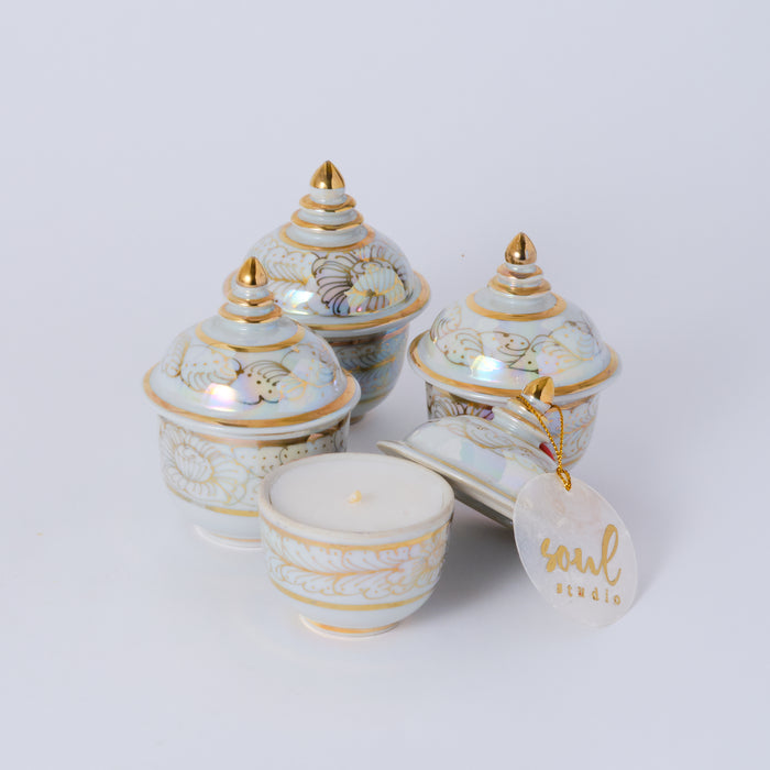 Handpainted Porcelain Ceramic Candle - Medium