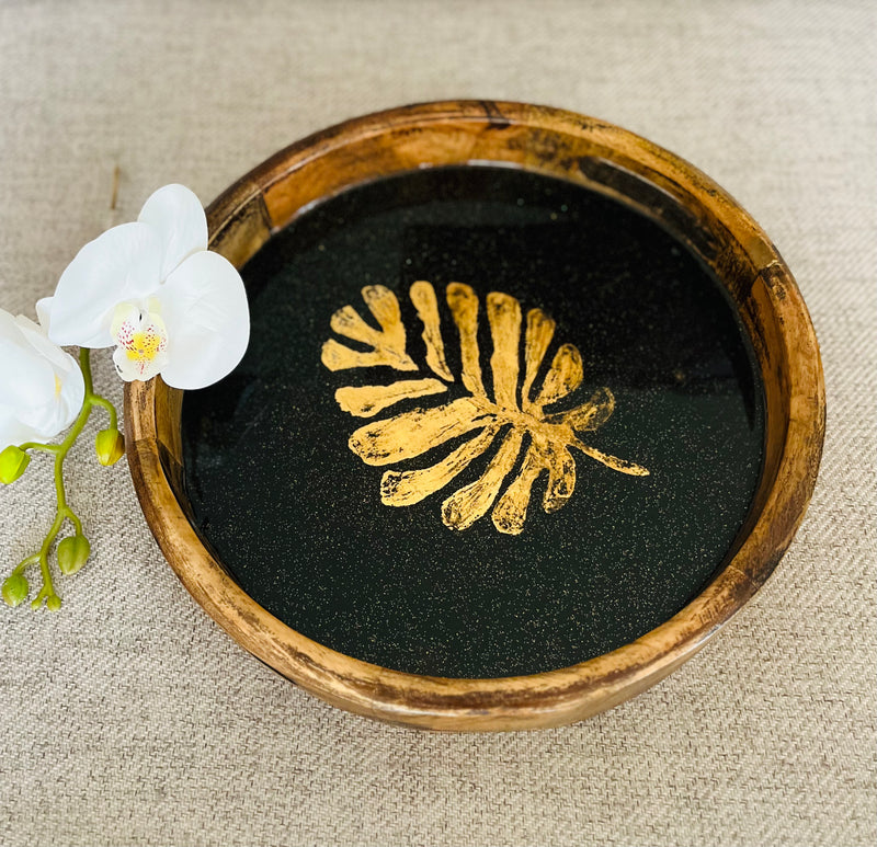 Gold Leaf Antique Tray