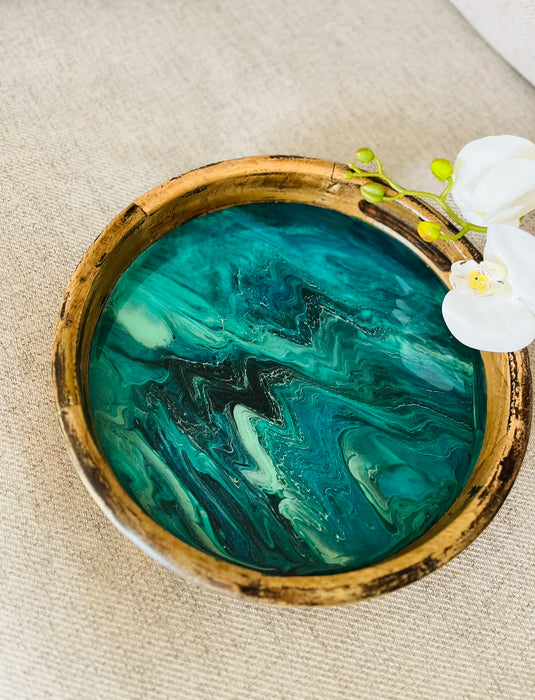 Turquoise Waves Tray