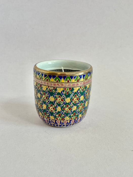 Handpainted Porcelain Ceramic Candle - Small