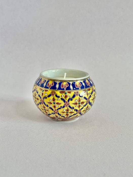 Handpainted Porcelain Ceramic Candle - Small