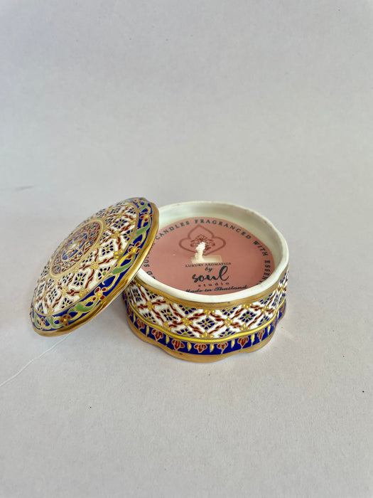 Handpainted Porcelain Ceramic Candle - Medium