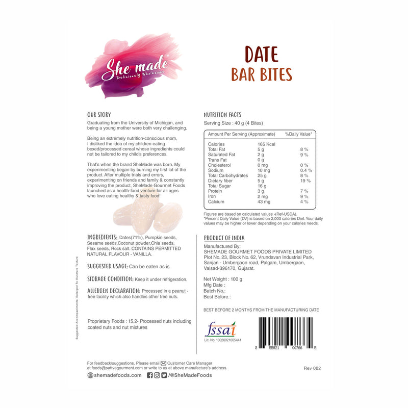 She Made Date Bar Bites  100g