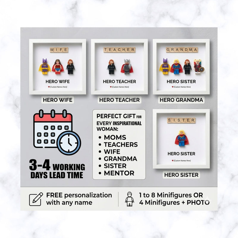 The "Real-Life Heroine" Shadow Box | Custom Superhero Gift for Her