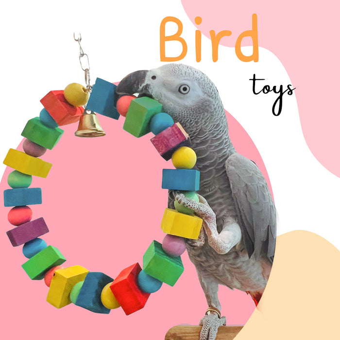 Round Wood Parrot Chew Toy