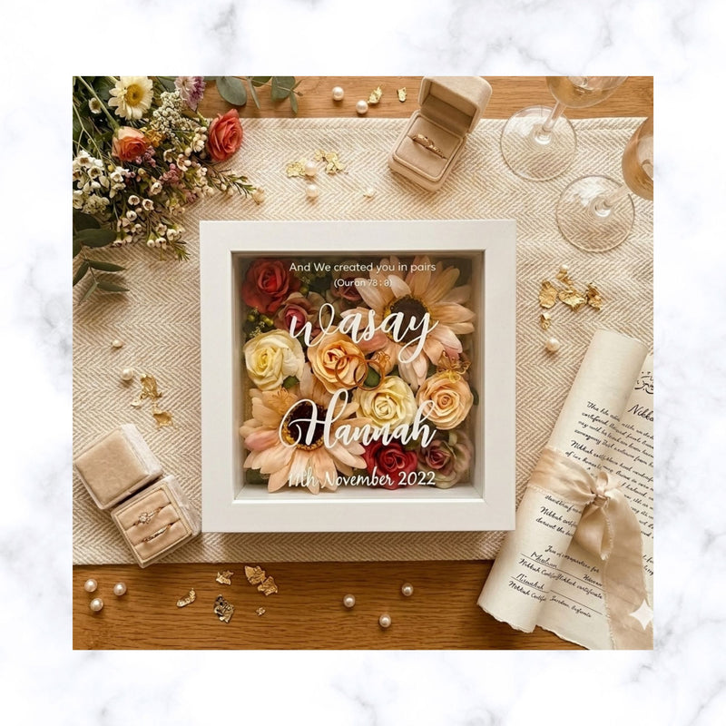 Personalized Wedding & Occasion Floral Shadow Box