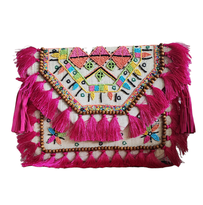 Pink Tussel Sling Bag - Style Bazaar
