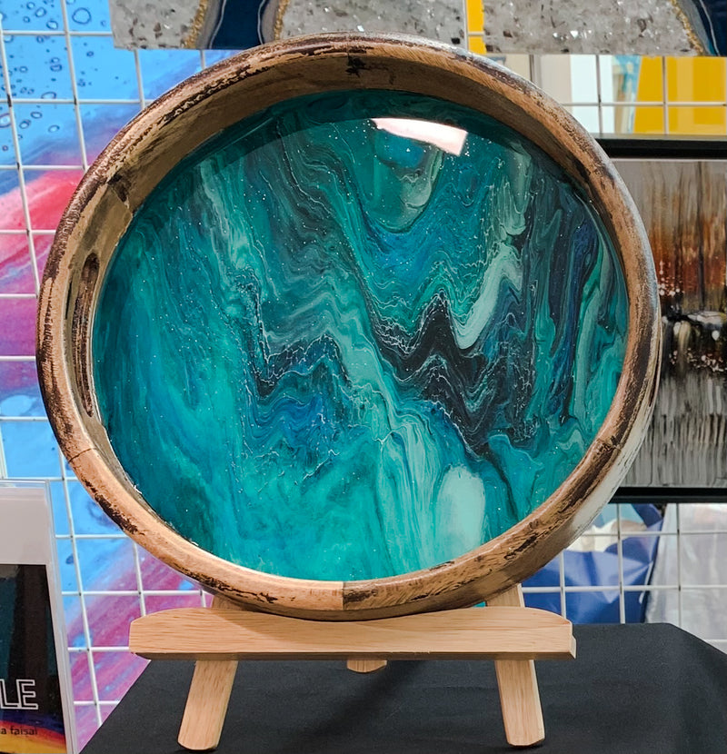 Turquoise Waves Tray