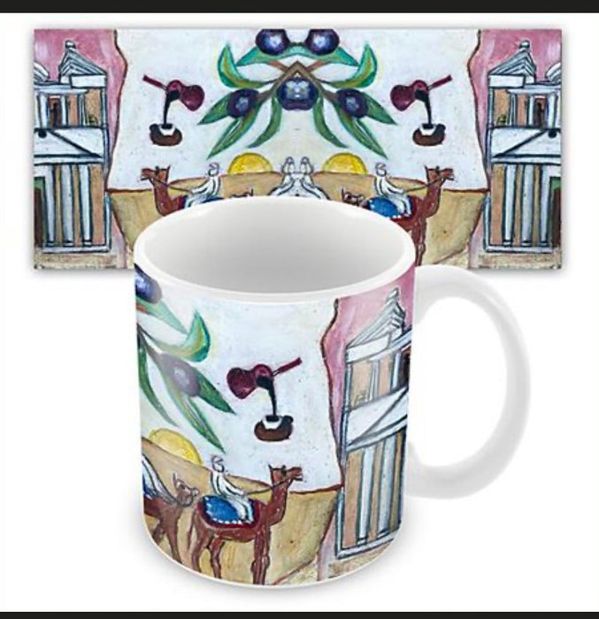 Traditional mug with camels designs