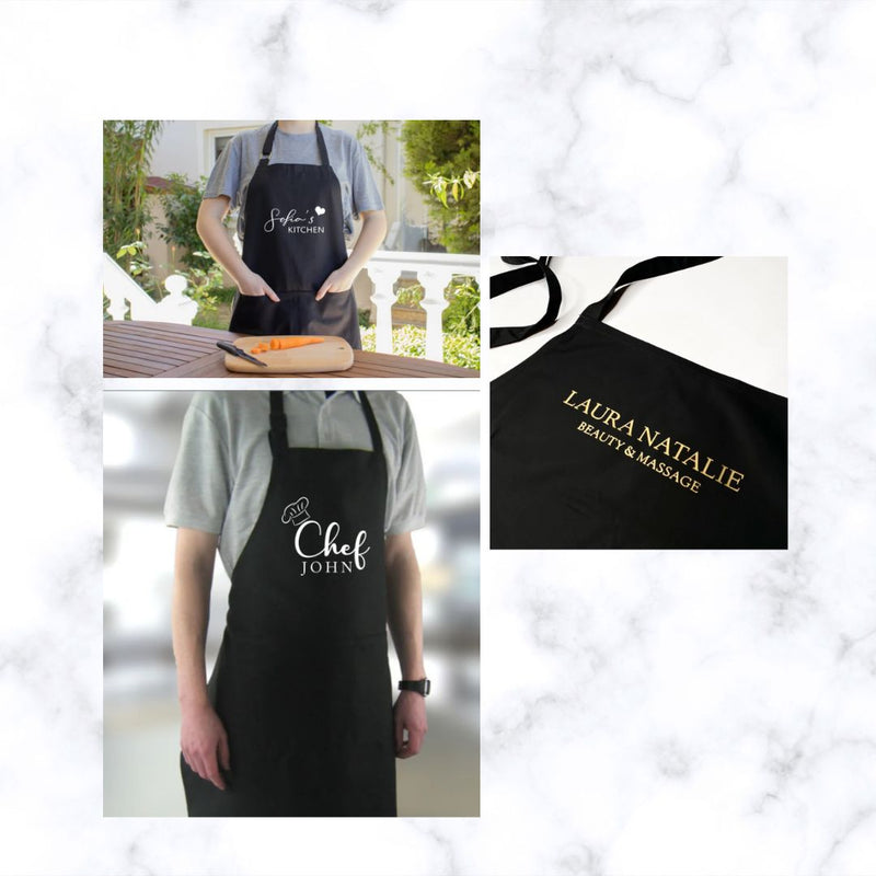 Personalised Black Apron | Gift for bakers | Birthday Gift | Mothers day Gift | Teachers Gift | Sweet 16 Gift | Gift for Girls | Birthday Return Gift