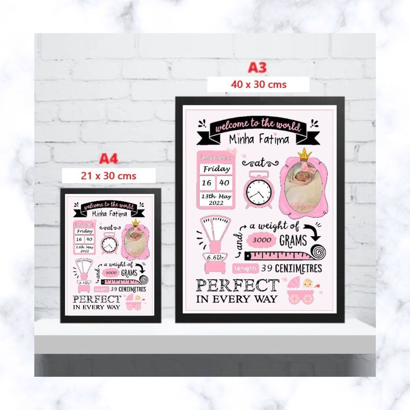 Personalised Baby Birth Frame | New Born Gift | Baby Gift