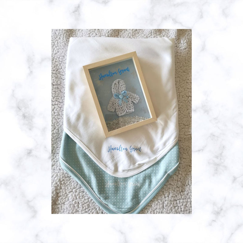 New Born Baby Gift | Baby Shower Gift | Gift For New Parents | Personalised Organic Swaddle