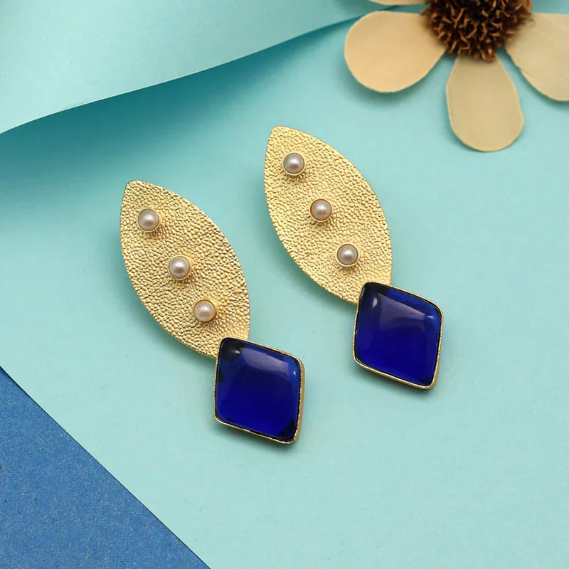 Blue Color Amrapali Earrings (AMPE388BLU) - Blue