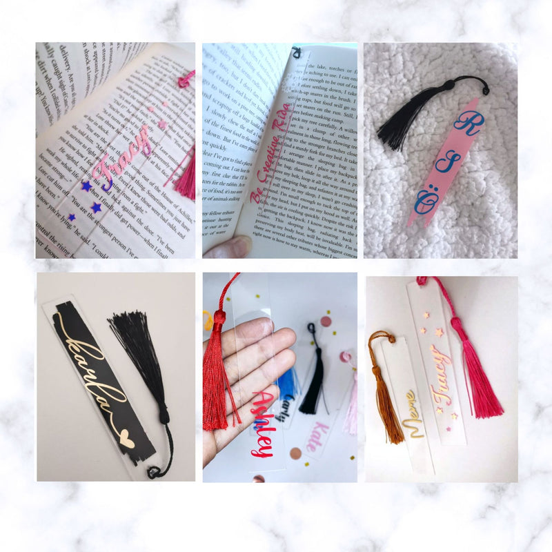 Personalized Clear Acrylic Bookmark | Planner Bookmark | Journal Bookmark | Teachers Gift | Christmas Gift