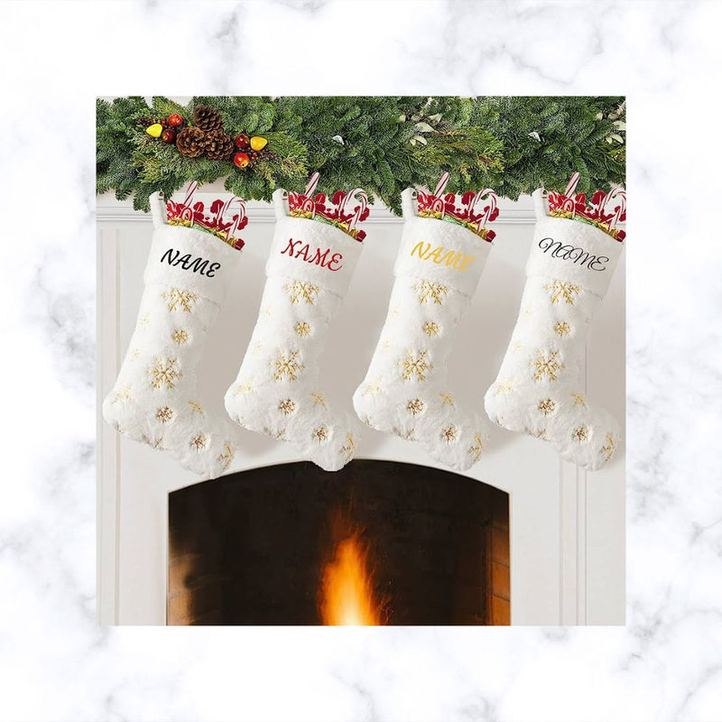 Personalized Christmas Stocking | Family Faux Fur Christmas Stocking