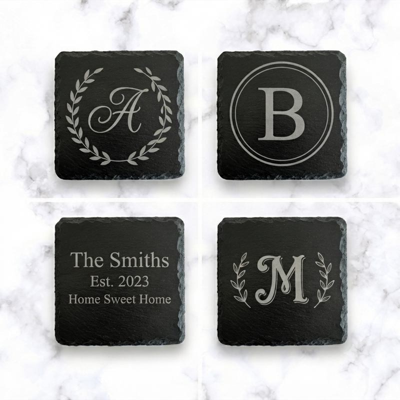 Engraved Stone Coasters | Housewarming Gifts | Home Accessories | Christmas Gift | Wedding Gift | Corporate Gift