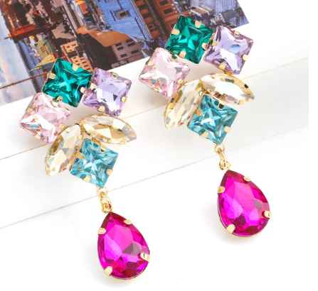 Pink Rhinestone earrings