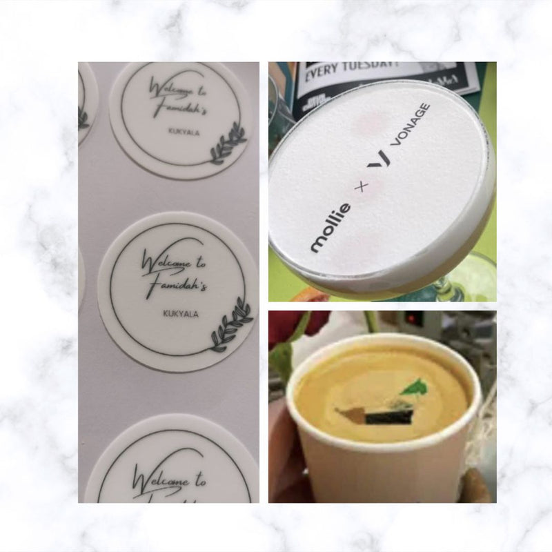 Customised Edible Wafer Paper | Coffee Drinks Toppers