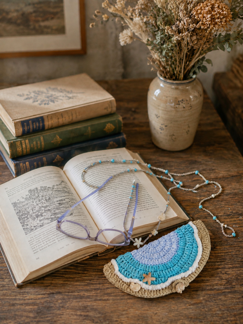 Premium Handcrafted Crochet Bag & Glasses Strap Set
