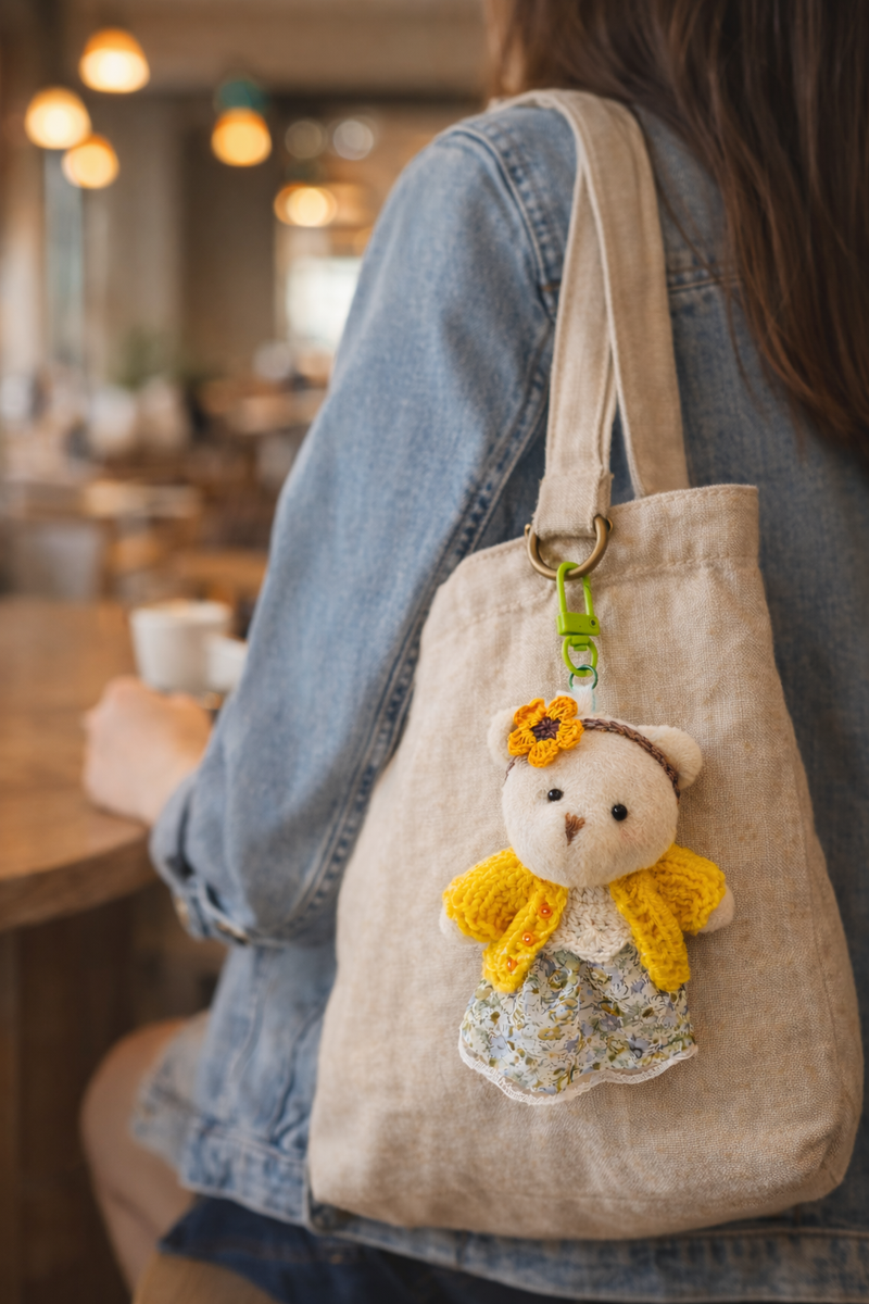 Adorable Handcrafted Crochet Teddy Bear with Removable Dress
