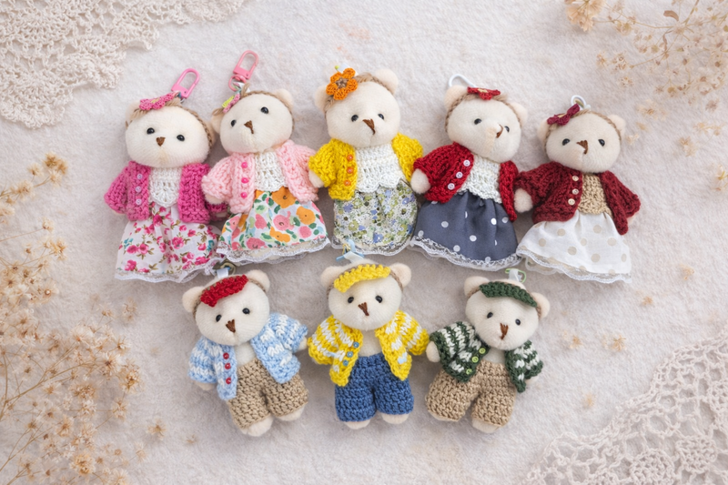 Adorable Handcrafted Crochet Teddy Bear with Removable Dress