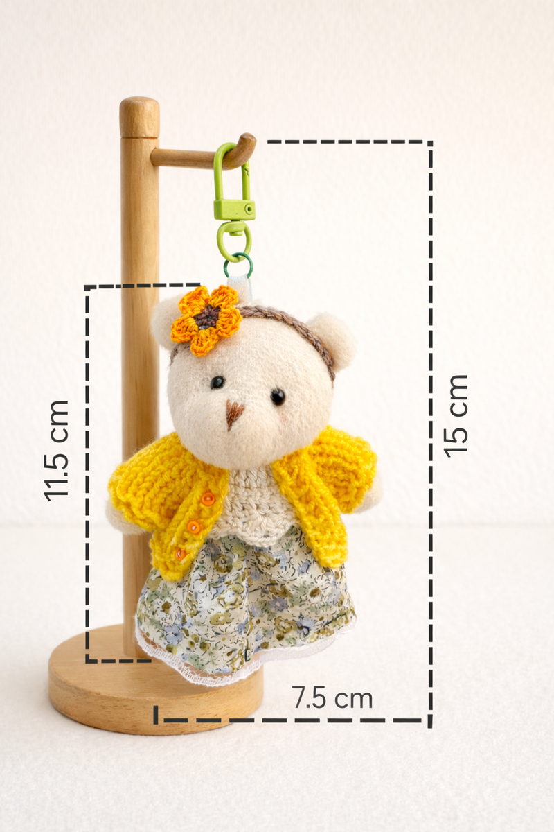 Adorable Handcrafted Crochet Teddy Bear with Removable Dress